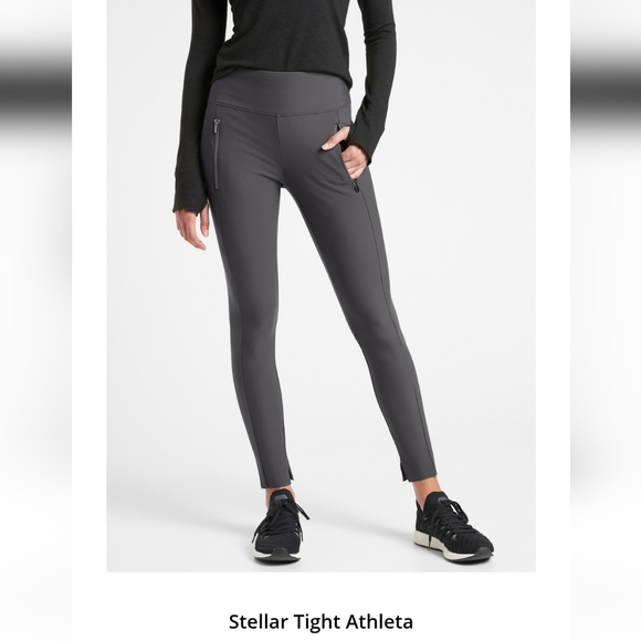 Athleta Stellar Tight Sz L Gray - Picture 1 of 11